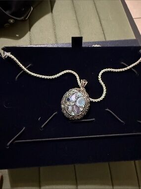 Lia Sophia Silver-Tone Pendant Necklace with Blue, Purple, Pink Stones